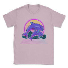 Dolphins Vaporwave Style Art Aesthetic 80’s & 90’s design Unisex - Light Pink