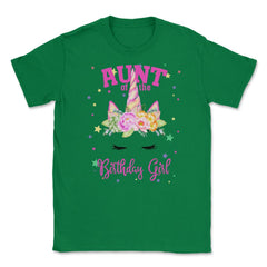 Aunt of the Birthday Girl! Unicorn Face Theme Gift design Unisex - Green
