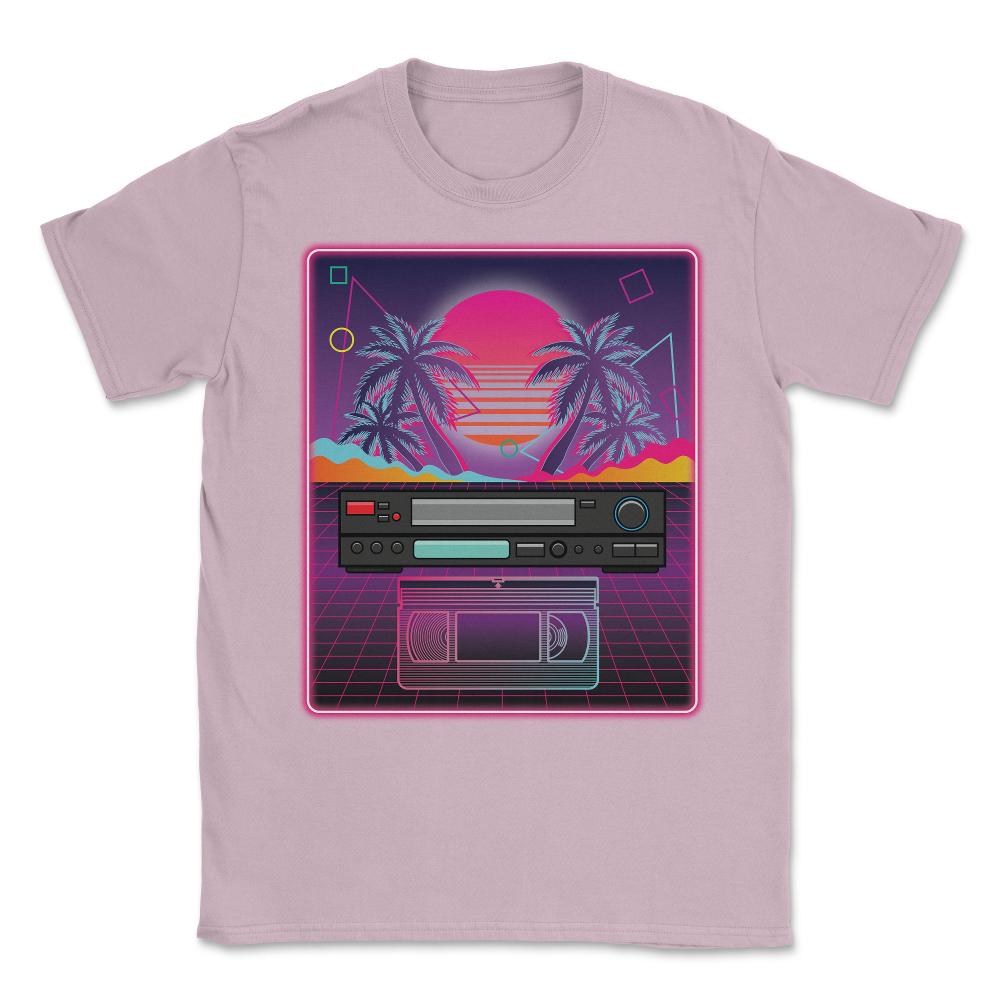 Vaporwave 80s 90s VCR Player & Tape Retro Vintage Grid graphic Unisex - Light Pink