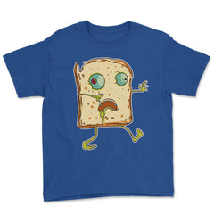 Zombie Bread Funny Halloween Character Trick'Treat Youth Tee - Royal Blue