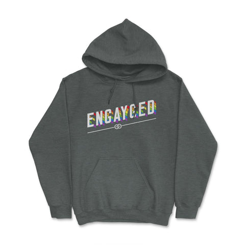 Engayged Rainbow Flag Gay Pride Engaged Design product Hoodie - Dark Grey Heather