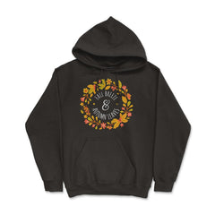 Fall Breeze and Autumn Leaves Wreath Design design - Hoodie - Black