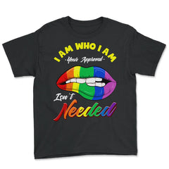 Gay Rainbow Lips Pride Equality Gift print - Youth Tee - Black