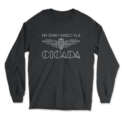 My Spirit Insect is a Cicada Polygonal Line Art Theme Meme graphic - Long Sleeve T-Shirt - Black
