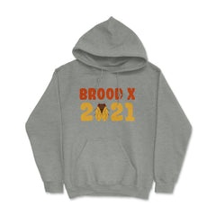 Cicada Brood X 2021 Reemergence Theme Design graphic Hoodie - Grey Heather