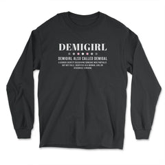Demigirl Definition Female & Agender Color Flag Pride product - Long Sleeve T-Shirt - Black