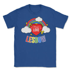 Lesbow Rainbow Heart Gay Pride Month t-shirt Shirt Tee Gift Unisex - Royal Blue