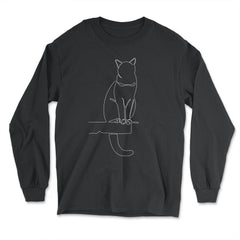 Outline Cat Theme Design for Line Art Lovers graphic - Long Sleeve T-Shirt - Black