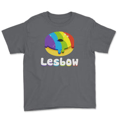Lesbow Rainbow Donut Gay Pride Month t-shirt Shirt Tee Gift Youth Tee - Smoke Grey