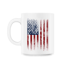 Patriotic Bitcoin USA Flag Grunge Retro Vintage Crypto Fans print - 11oz Mug - White