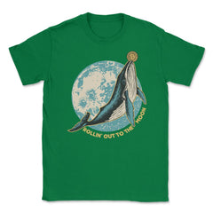 Bitcoin Rollin’ Out to the Moon Whale Theme For Crypto Fans graphic - Green