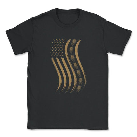 Cicada Line in Distressed US Flag for Cicada Reemergence design - Black