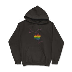 Rainbow Flag Kiss Gay Pride product Hoodie - Black