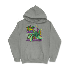 Mardi Gras Turtle with beads & mask Funny Gift product Hoodie - Grey Heather