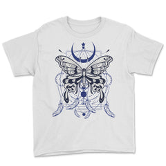 Butterfly Dreamcatcher Boho Mystical Esoteric Art print Youth Tee - White