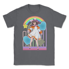 Lolita Fashion Themed Bunny Girl Anime Design print Unisex T-Shirt - Smoke Grey