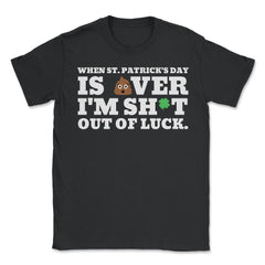 Saint Patty’s Day Theme Funny Poop Emoticon Meme Design print - Unisex T-Shirt - Black