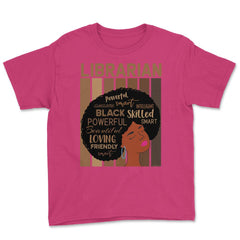 Librarian Melanin African American Woman Reading Lover print Youth Tee - Heliconia