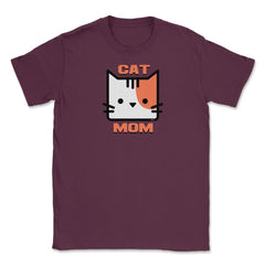 Cat Mom Unisex T-Shirt - Maroon