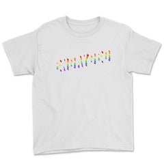 Engayged Rainbow Flag Gay Pride Engaged Design product Youth Tee - White