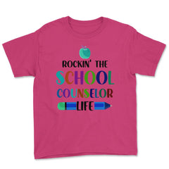 Funny Rockin' The School Counselor Life Pencil Apple Gag design Youth - Heliconia