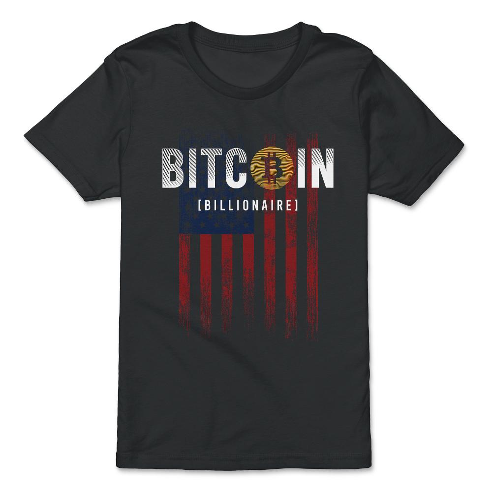 Patriotic Bitcoin Billionaire USA Flag Grunge Retro Vintage design - Premium Youth Tee - Black