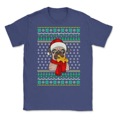 French Bulldog Ugly Christmas Sweater Funny Humor Unisex T-Shirt - Purple