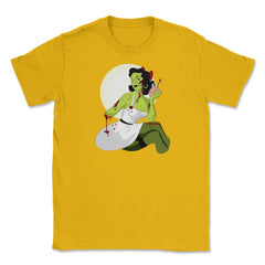 Pin up Zombie Girl Halloween costume T-Shirts Gifts Unisex T-Shirt - Gold