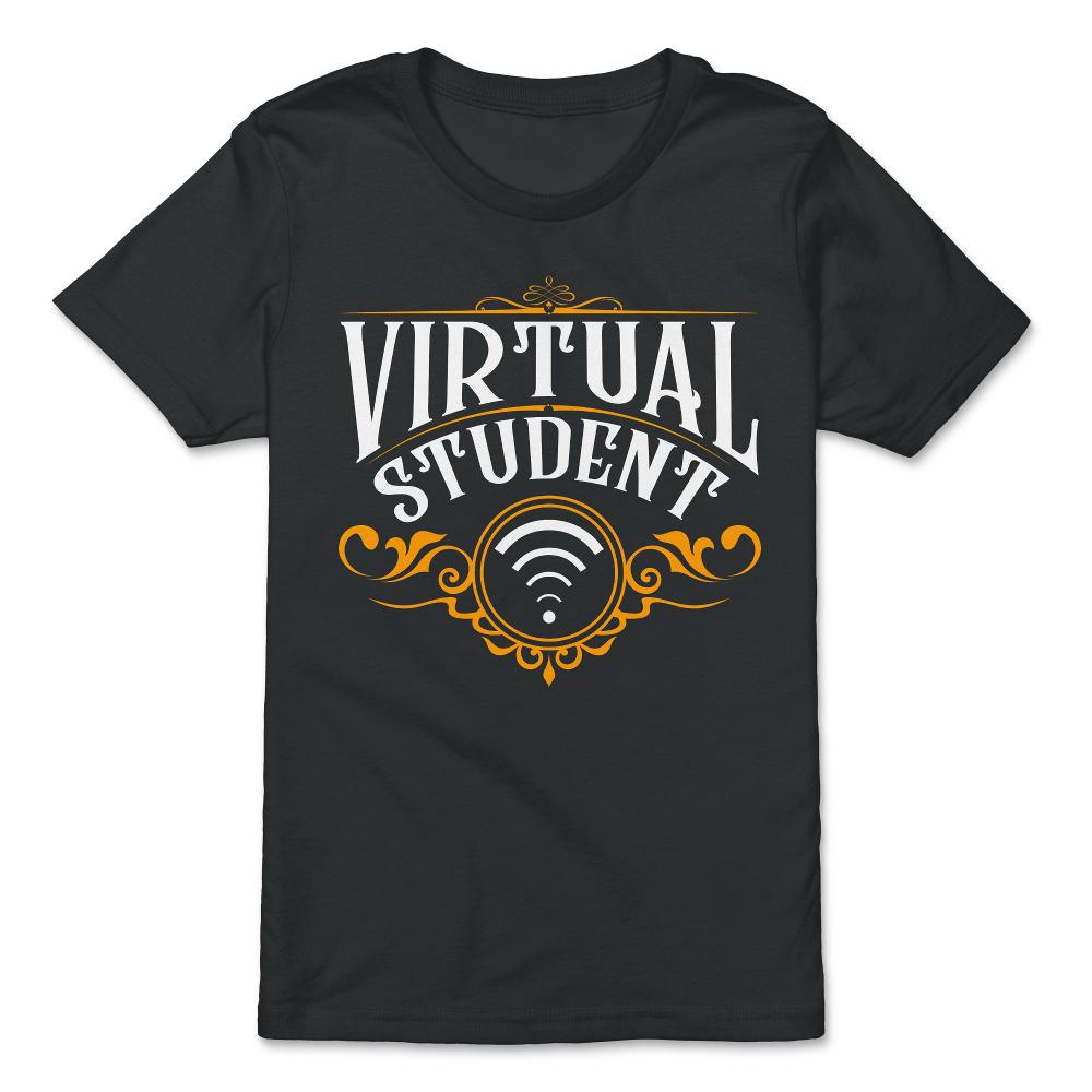Virtual Student Back to School Learning Remote Funny graphic - Premium Youth Tee - Black