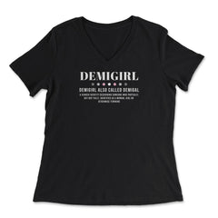 Demigirl Definition Female & Agender Color Flag Pride product - Women's V-Neck Tee - Black