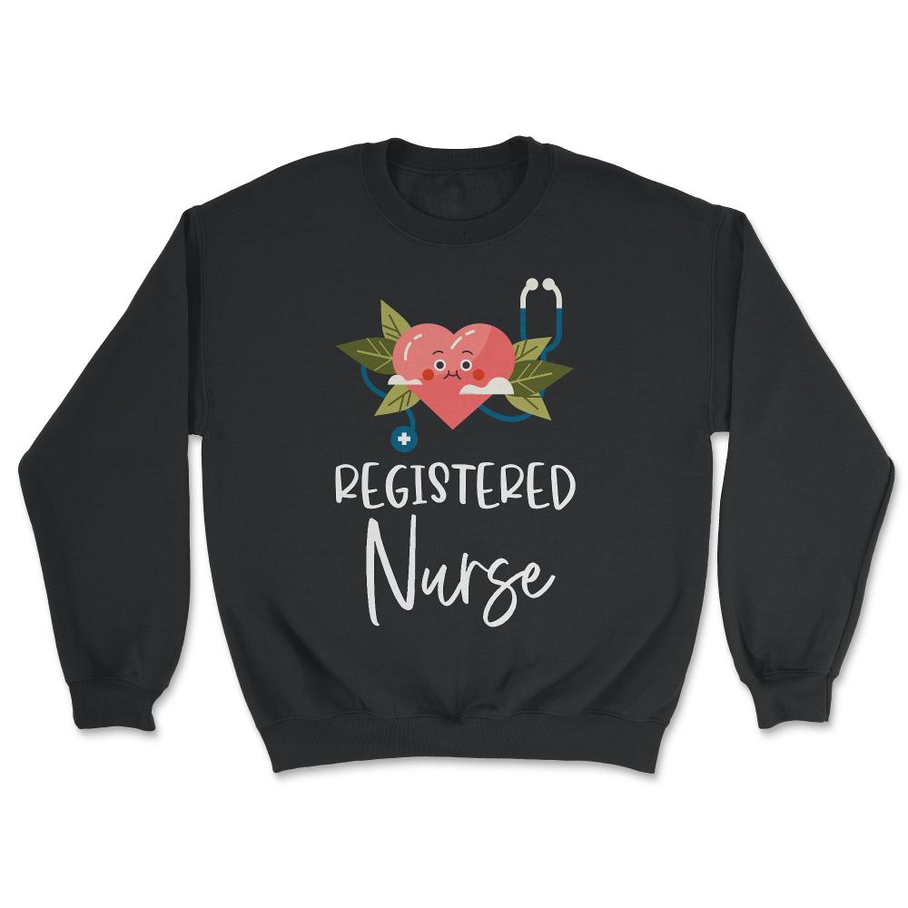 Funny Registered Nurse RN Heart Stethoscope Nursing design - Unisex Sweatshirt - Black
