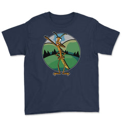 Dabbing Stick Bug Funny Insect Dancing Humor Gift design Youth Tee - Navy