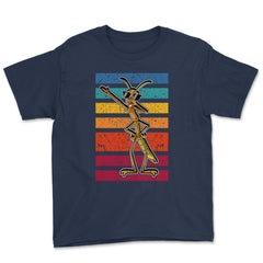 Dabbing Stick Bug Funny Insect Dancing Retro Style Humor graphic - Navy