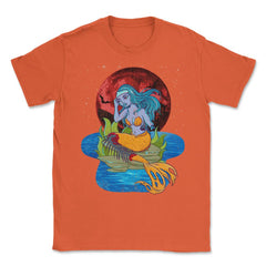 Zombie Mermaid Funny Halloween Trick or Treat Gift Unisex T-Shirt - Orange