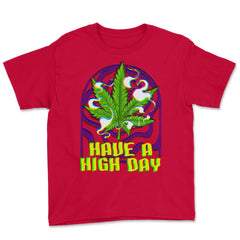 Funny Marijuana Have A High Day Cannabis Weed Vaporwave product Youth - Red