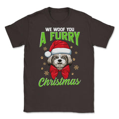 We Woof You a Merry Christmas Funny Shih Tzu Unisex T-Shirt - Brown