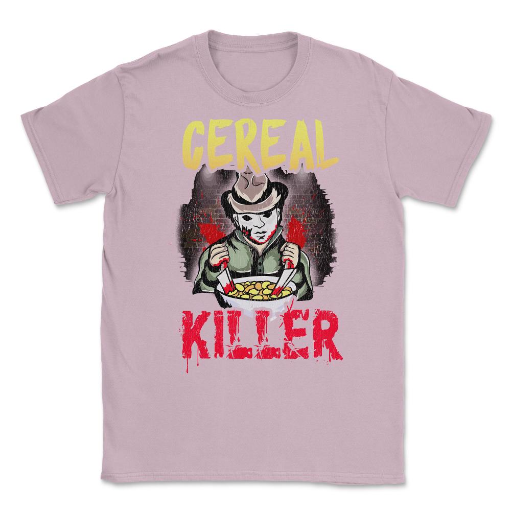 Cereal Killer Criminal with bloody knives Hallowee Unisex T-Shirt - Light Pink