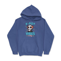 K-POP Vibes Only Funny Panda with Headphones graphic Hoodie - Royal Blue