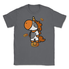 Halloween Unicorn with Pumpkins T Shirts Gifts Unisex T-Shirt - Smoke Grey