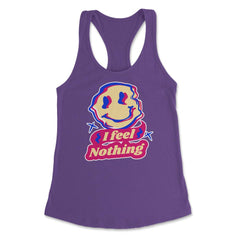 I Feel Nothing Funny Anti-Valentines Day Melting Smiley Icon graphic - Purple