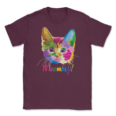 Meommy Kitten Unisex T-Shirt - Maroon