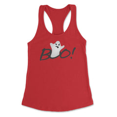 Boo! Ghost Humor Halloween Shirts & Gifts Women's Racerback Tank - Red