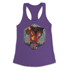 Dragon Sitting On A Dice Mythical Creature For Fantasy Fans design - Purple