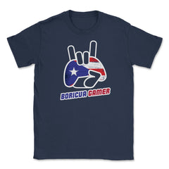Puerto Rico Flag Boricua Gamer Fun Humor T-Shirt Tee Shirt Gift - Navy