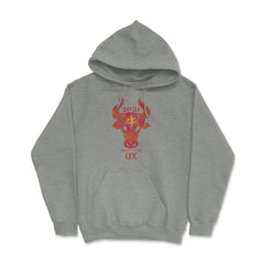 2021 Year of the Ox Watercolor Design Grunge Style graphic Hoodie - Grey Heather