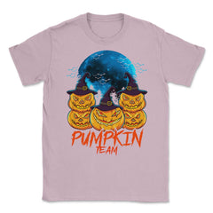 Pumpkin Team Spooky Jack O-Lantern Halloween Unisex T-Shirt - Light Pink