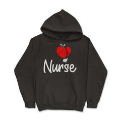 Nurse Heart With Stethoscope RN Nurse Practitioner Nursing product - Hoodie - Black