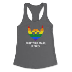 Sorry This Beard is Taken Gay Rainbow Flag Funny Gay Pride graphic - Dark Grey