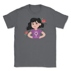 Women Power Girls T-Shirt Feminism Shirt Top Tee Gift Unisex T-Shirt - Smoke Grey