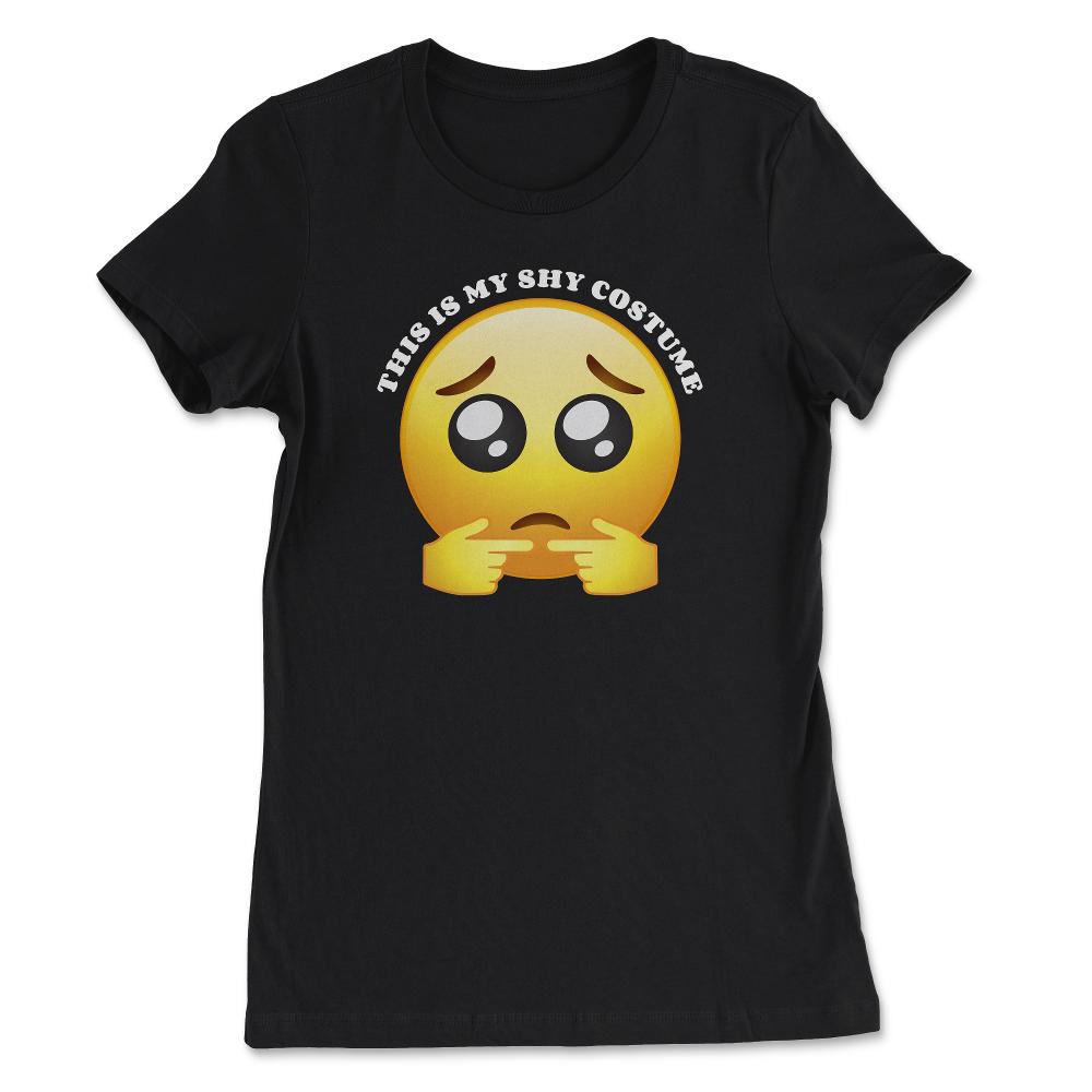 Shy Quote Halloween Costume Shy Emoticon & Fingers product - Women's Tee - Black